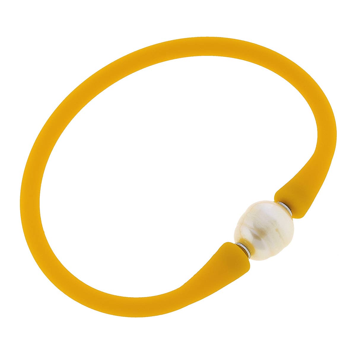 Bali Freshwater Pearl Silicone Bracelet-coral