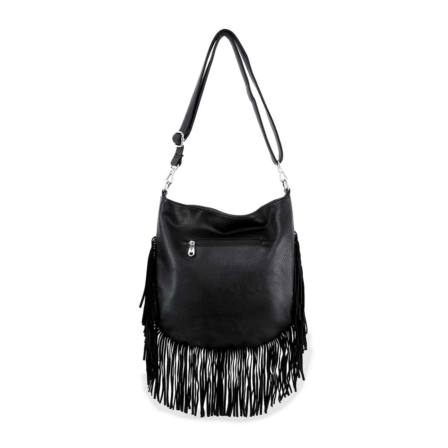 Skull Design Fringed Rhinestone Shoulder Bag
