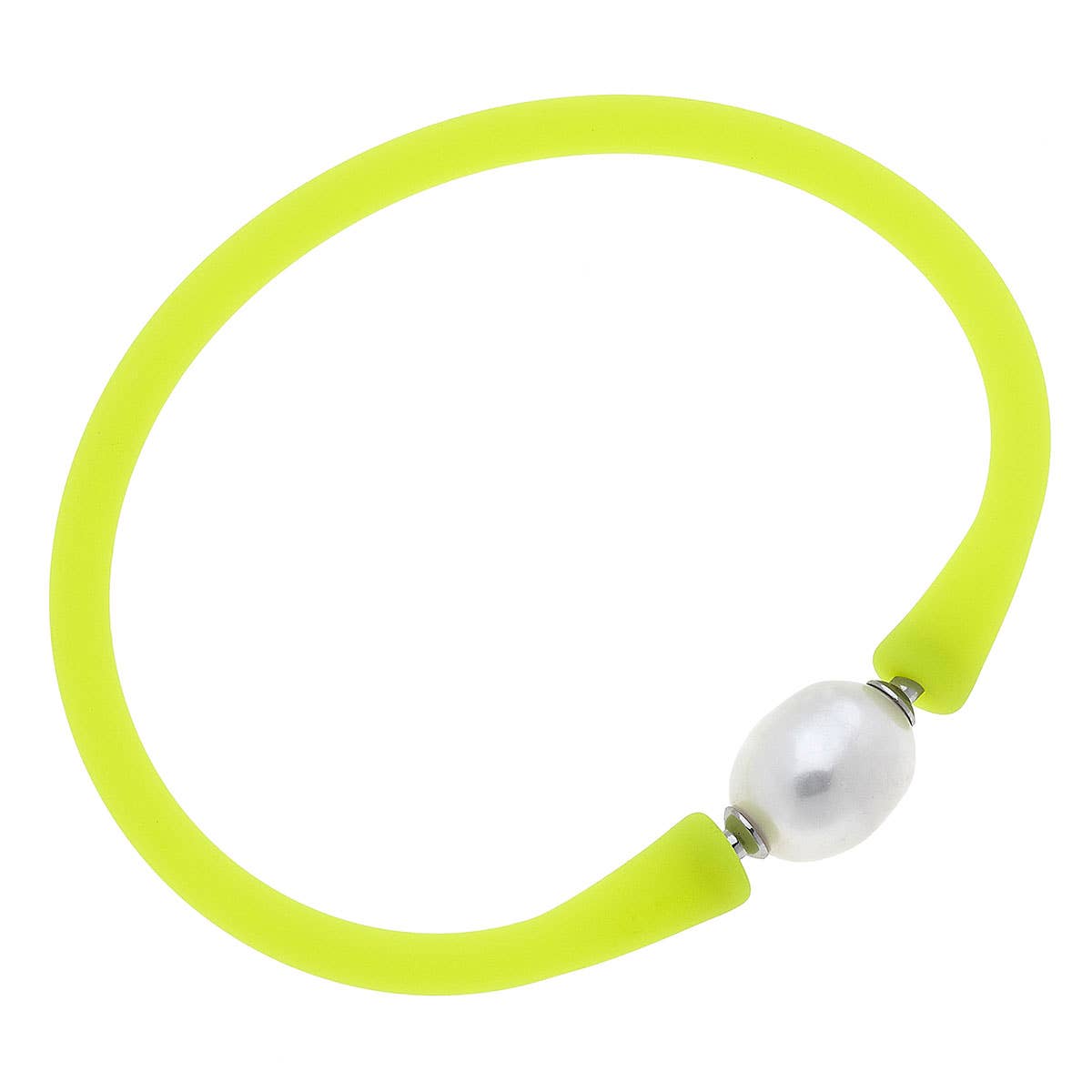 Bali Freshwater Pearl Silicone Bracelet-coral