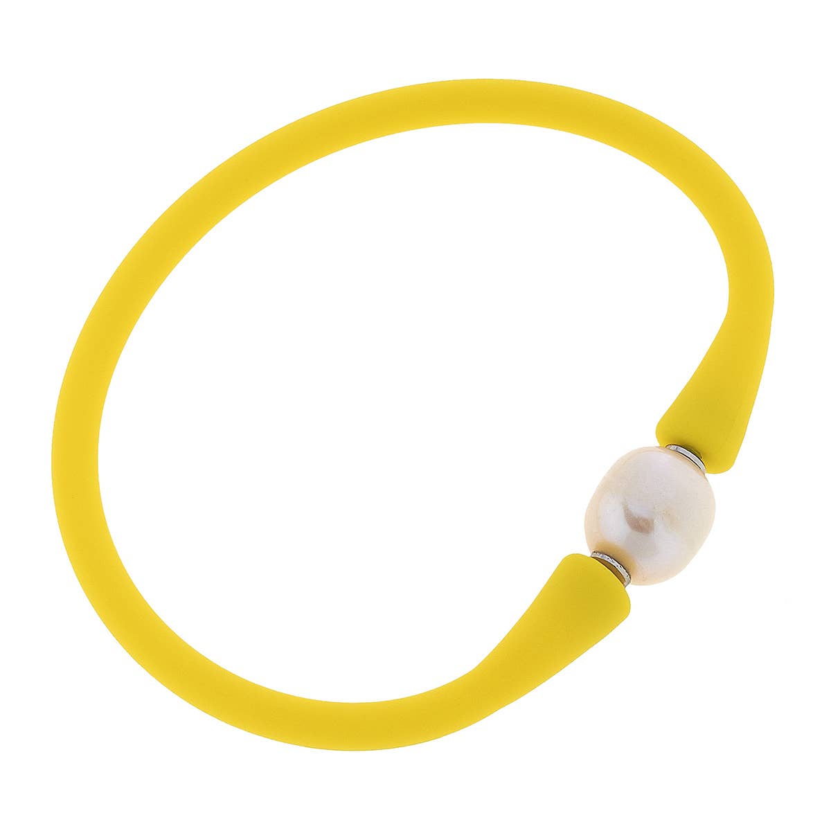 Bali Freshwater Pearl Silicone Bracelet-coral