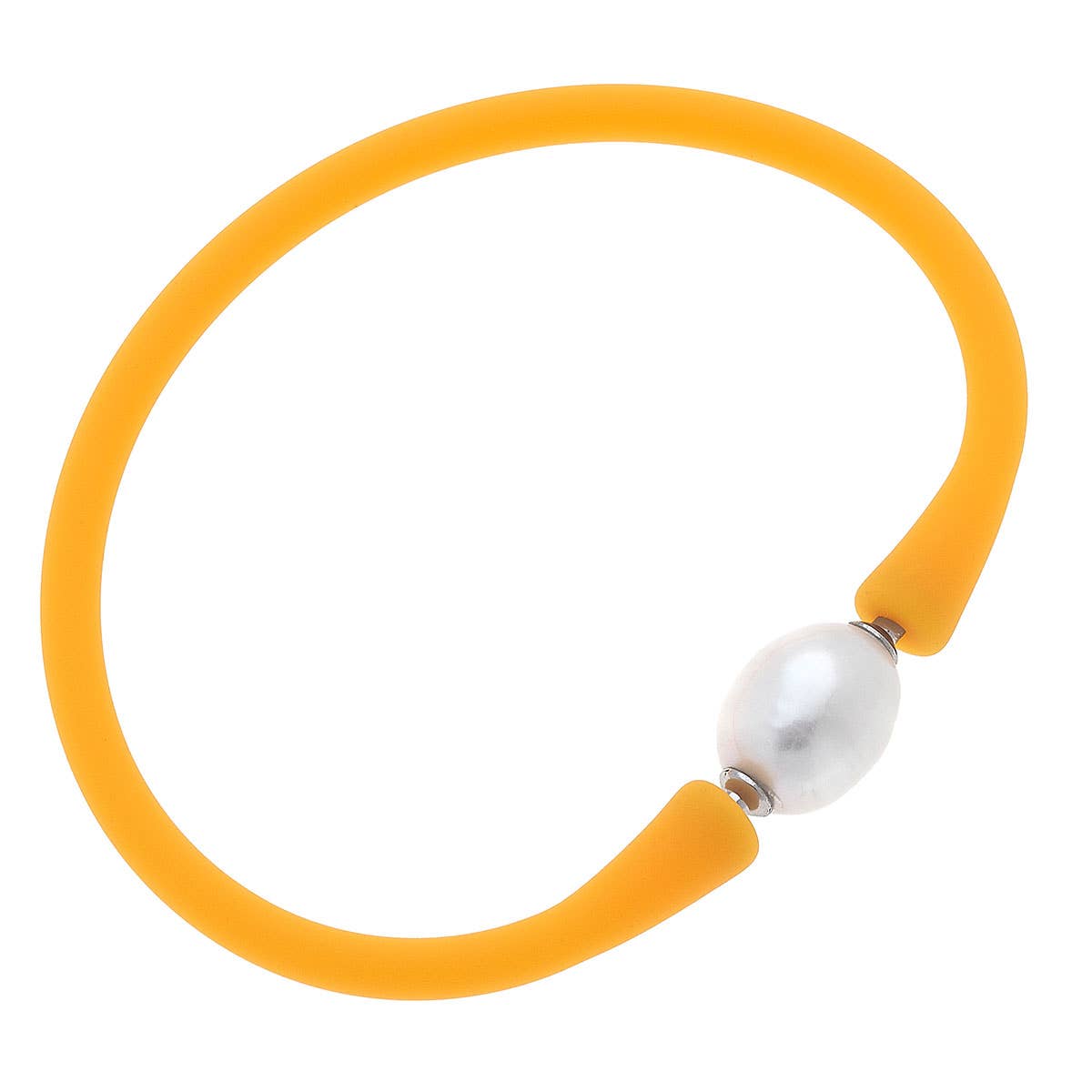 Bali Freshwater Pearl Silicone Bracelet-coral