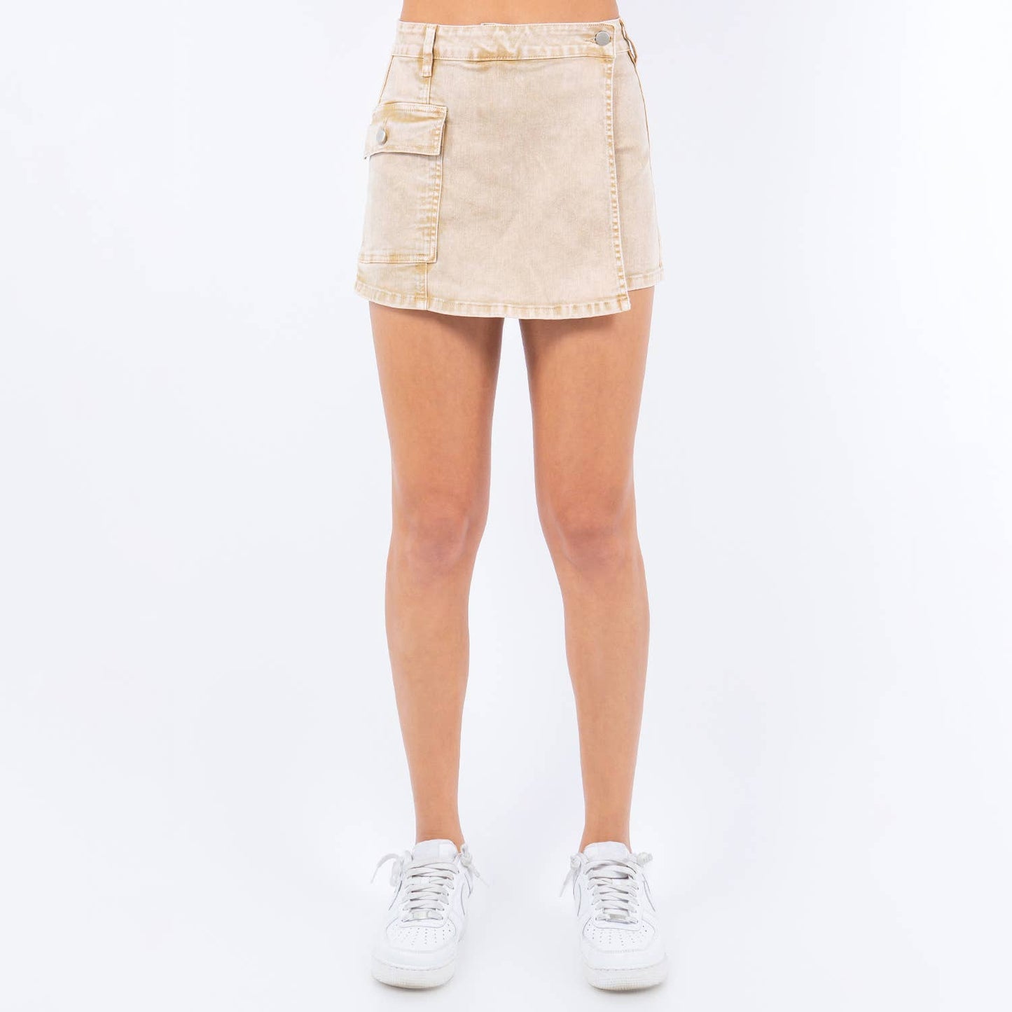 ACID WASH CARGO POCKET SKORT