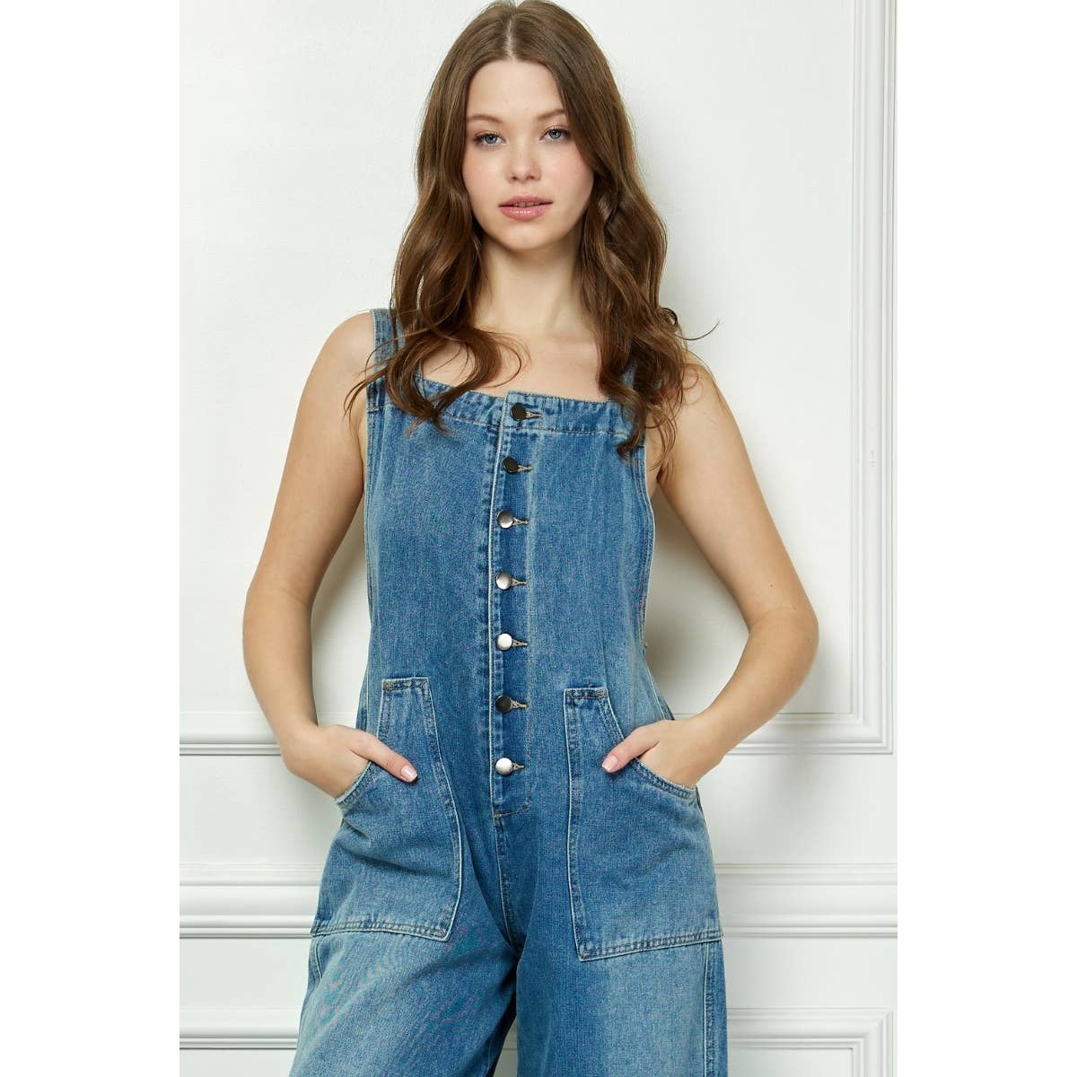 Denim Multi Button Fatigue Overall