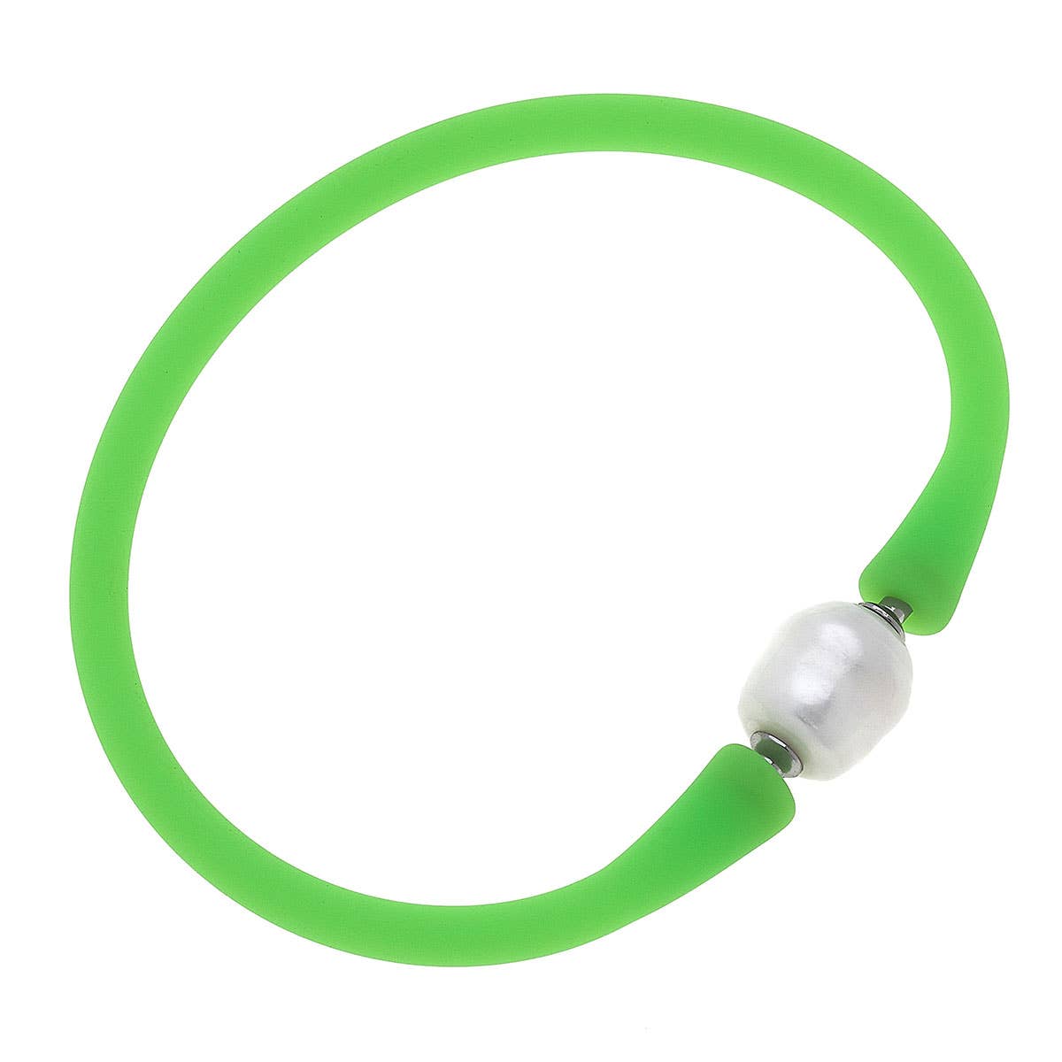 Bali Freshwater Pearl Silicone Bracelet-coral