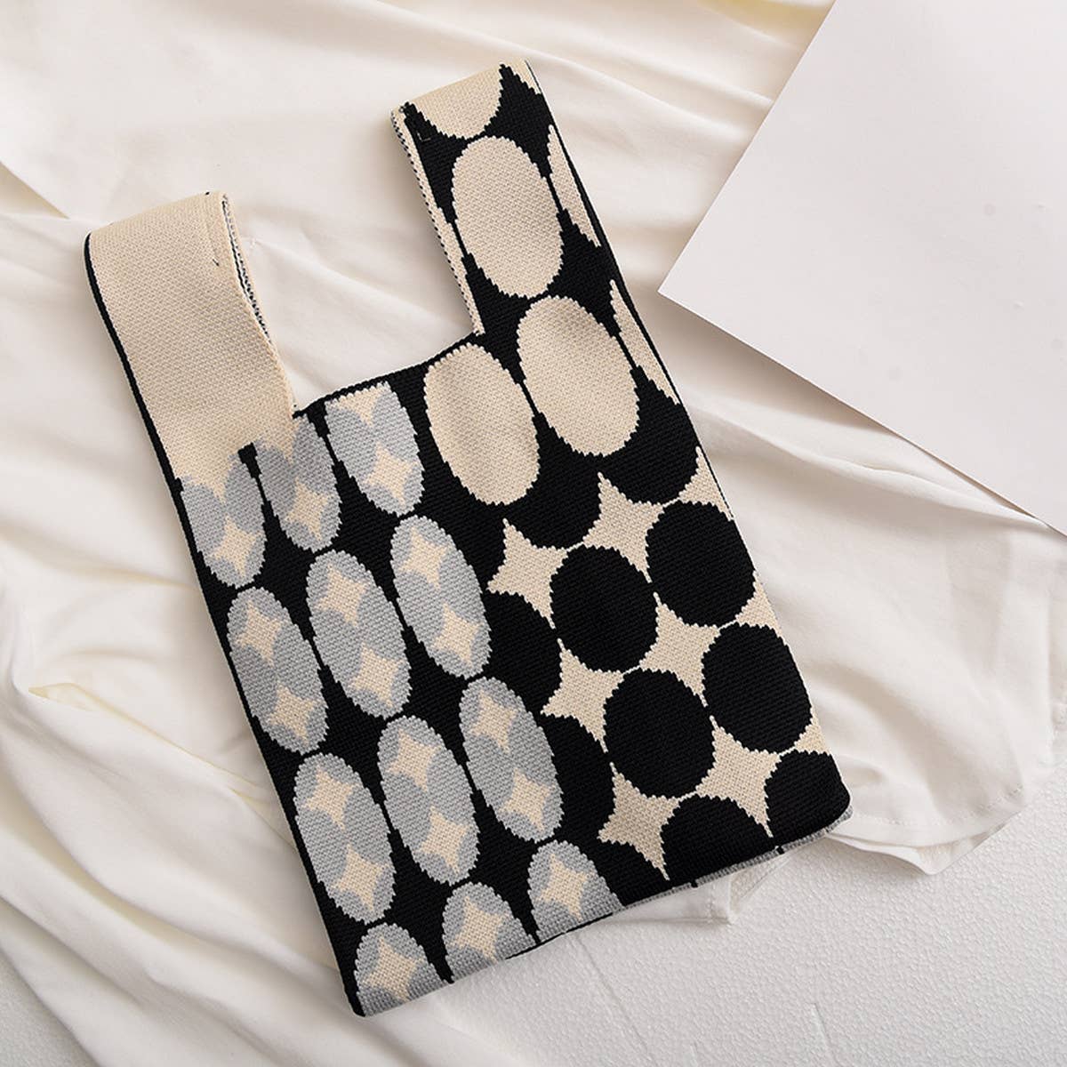 Trendy Knit Handbag for Women, Colorful Design