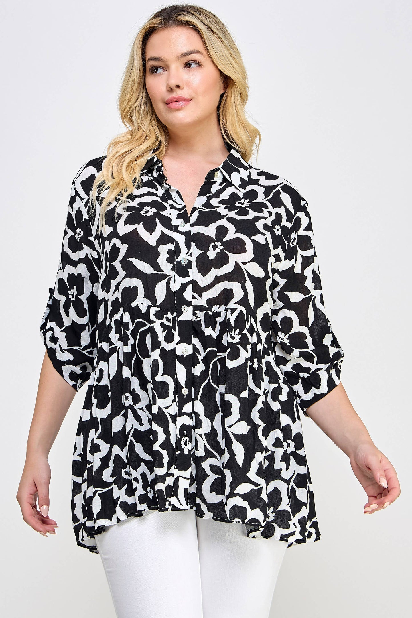 BABY DOLL BUTTON DOWN SHIRT