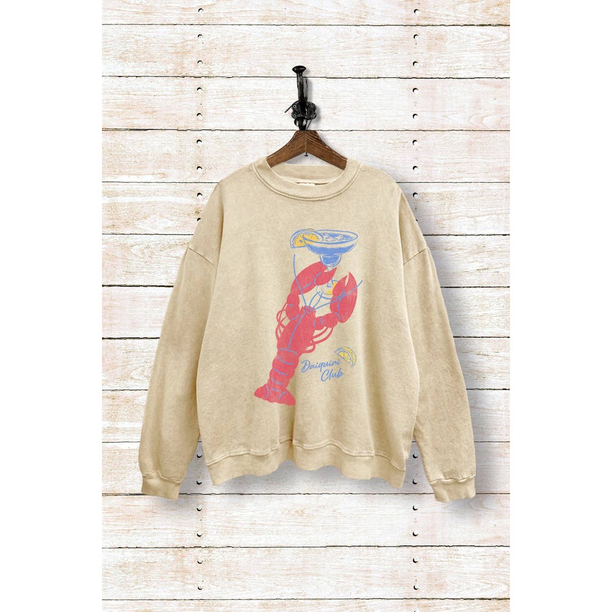 LOBSTER WITH A COCKTAIL MINERAL WASH SWEATSHIRT