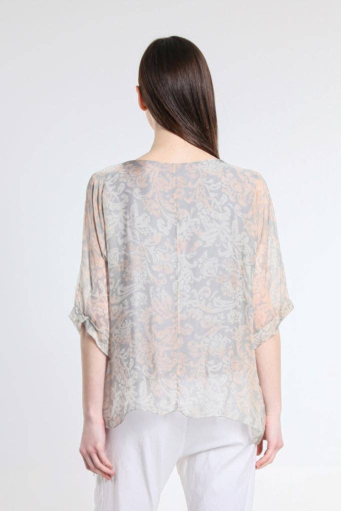 Marjorie Tropic Delight 3/4 Sleeve Slim Kaftan with Sim