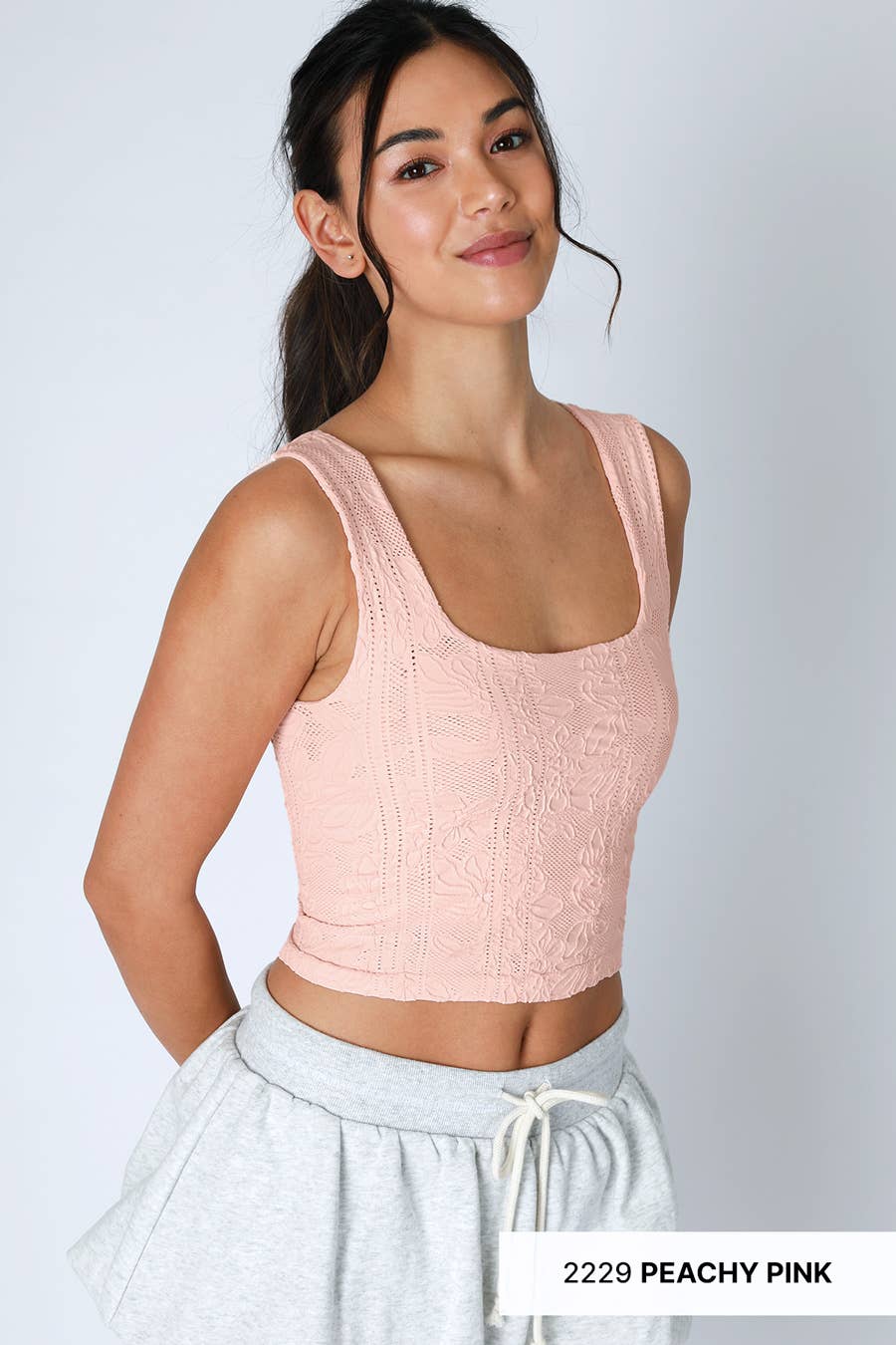 Double Lace Square Crop Top