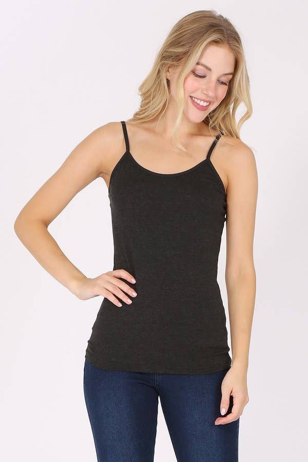 Basic cotton spandex camisole spaghetti strap tank top