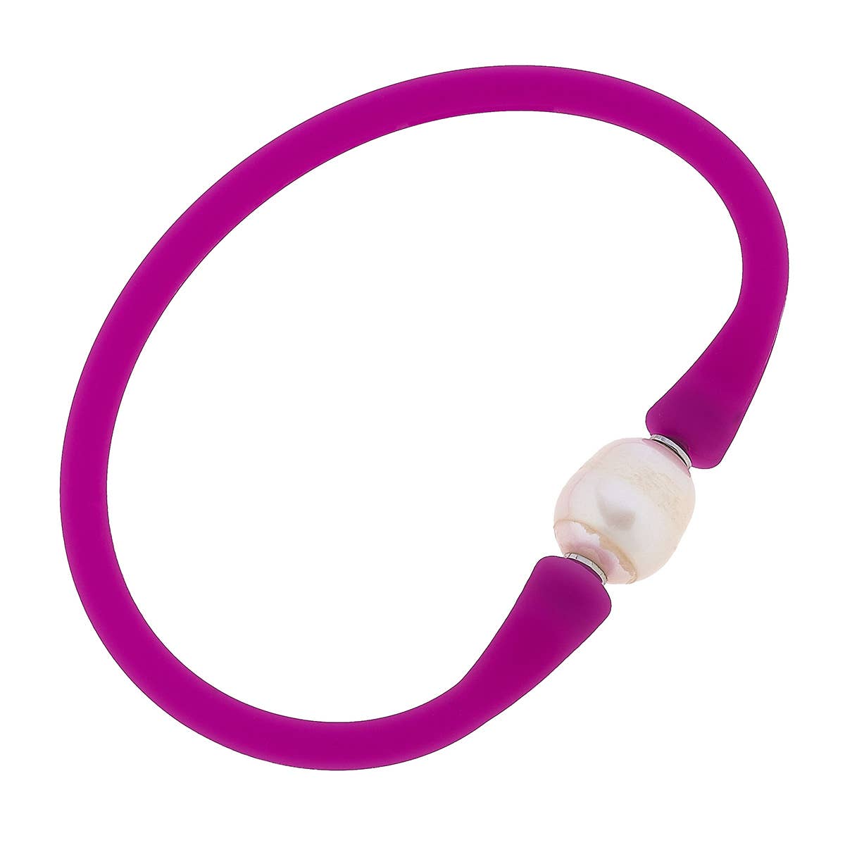 Bali Freshwater Pearl Silicone Bracelet-coral
