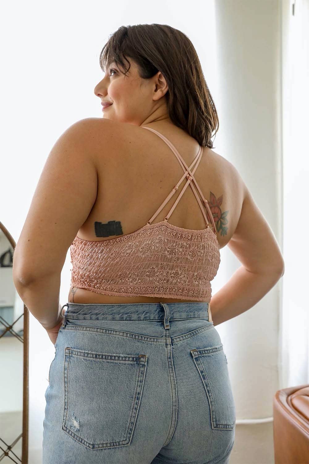 Crochet Daisy Longline Bralette Plus