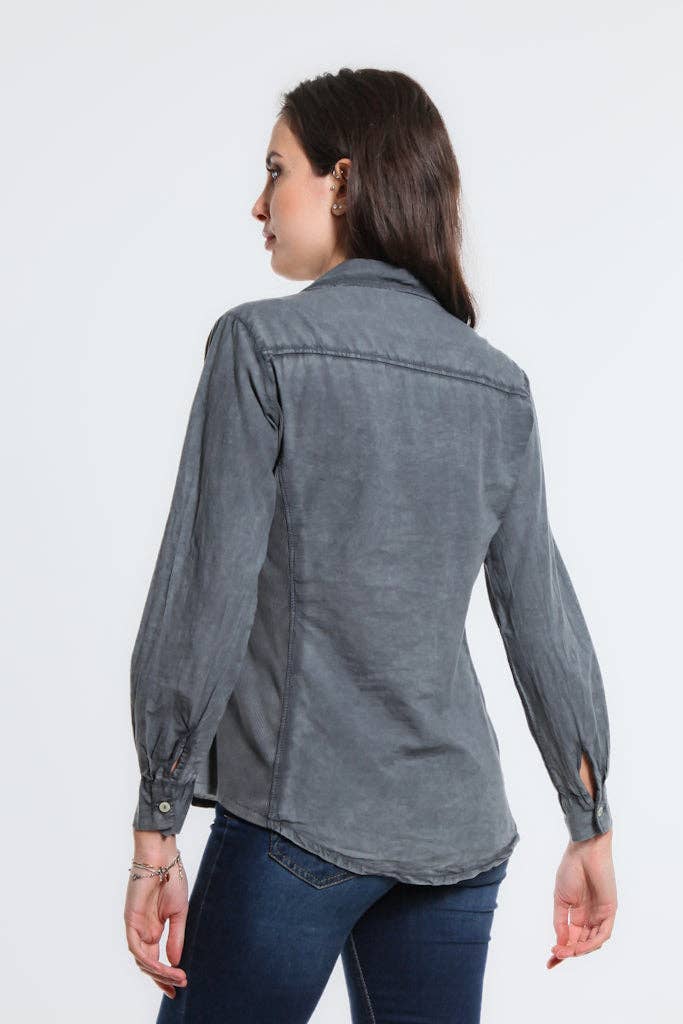 Ryder Button Front Tab Pocket Top