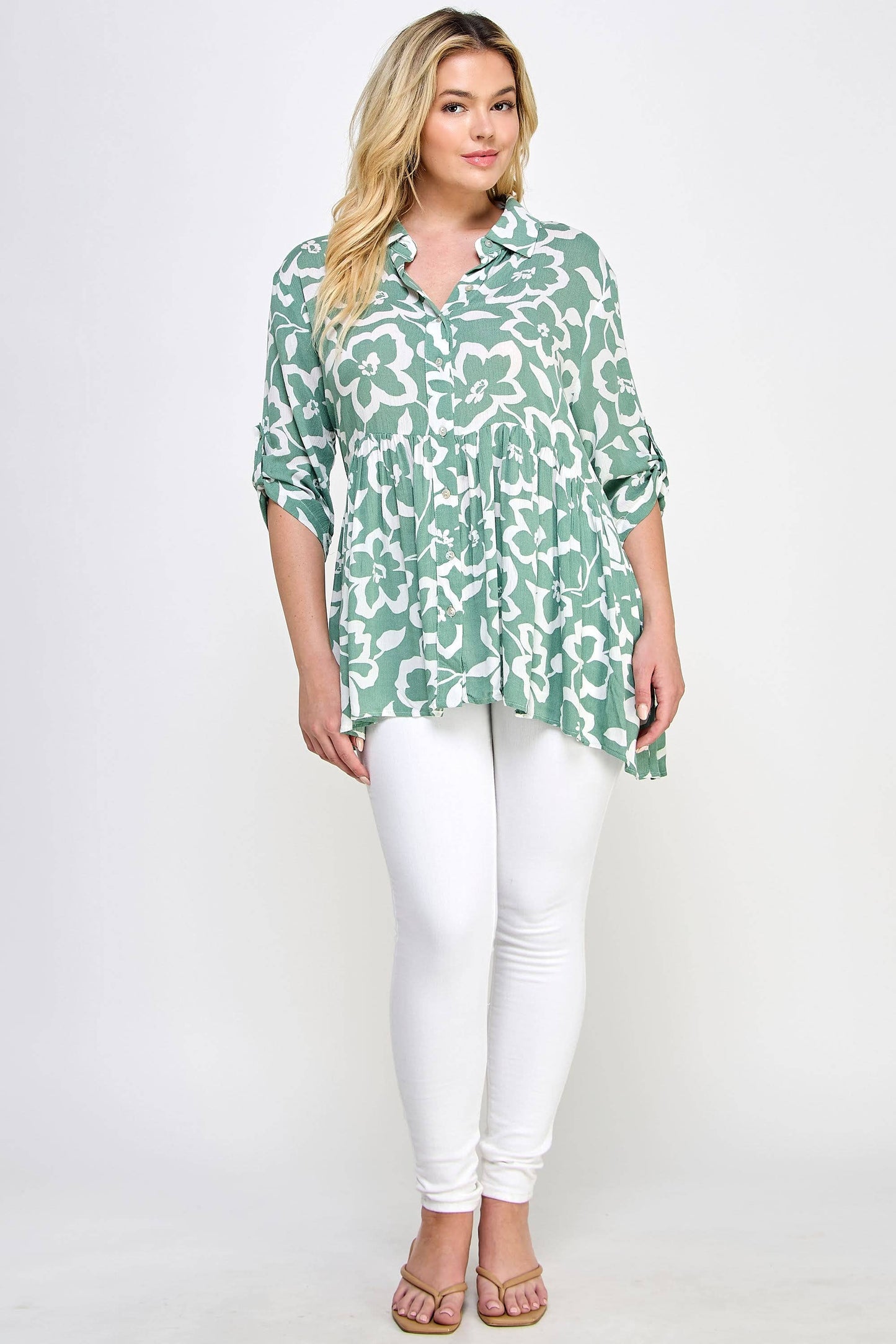 BABY DOLL BUTTON DOWN SHIRT