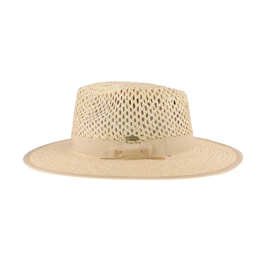 Open Weave Bow Trim C.C Panama Hat STH17