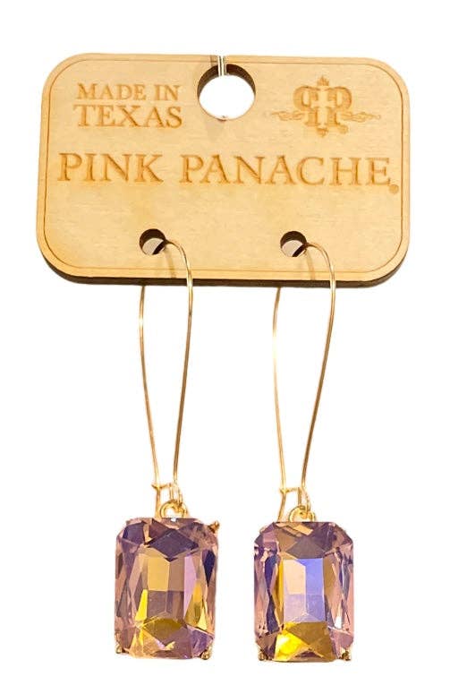 Pink rhinestone earring 1CNC D100