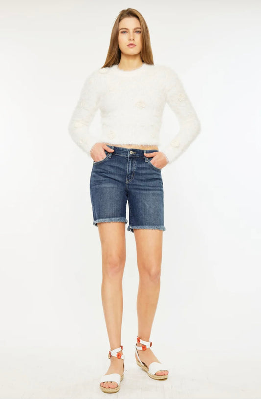 KANCAN MID RISE RELAXED DENIM SHORTS