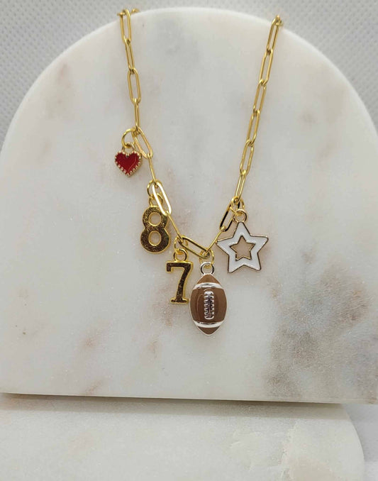 87 Chiefs Football Charm Necklace