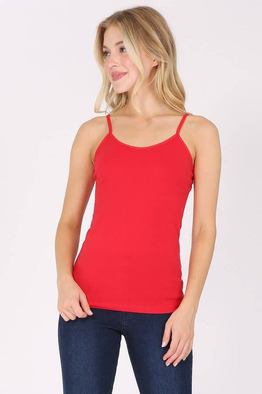 Basic cotton spandex camisole spaghetti strap  tank top