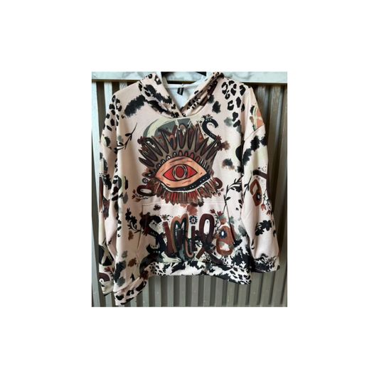 Italian Surreal Eye and Floral Street Art Hoodie