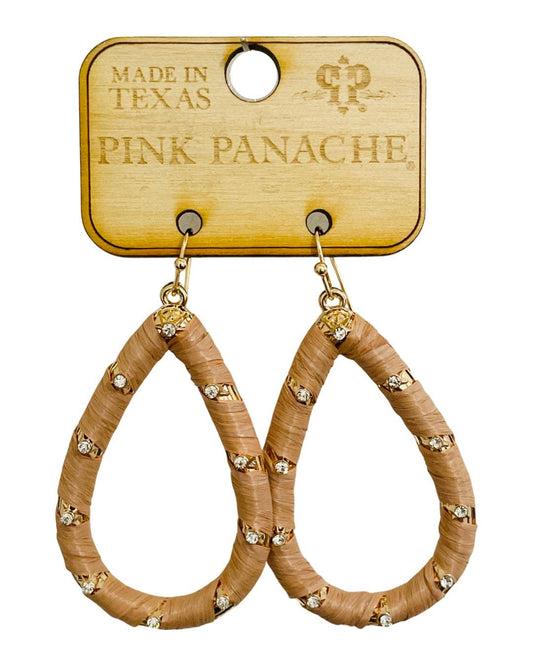 Tan teardrop earring