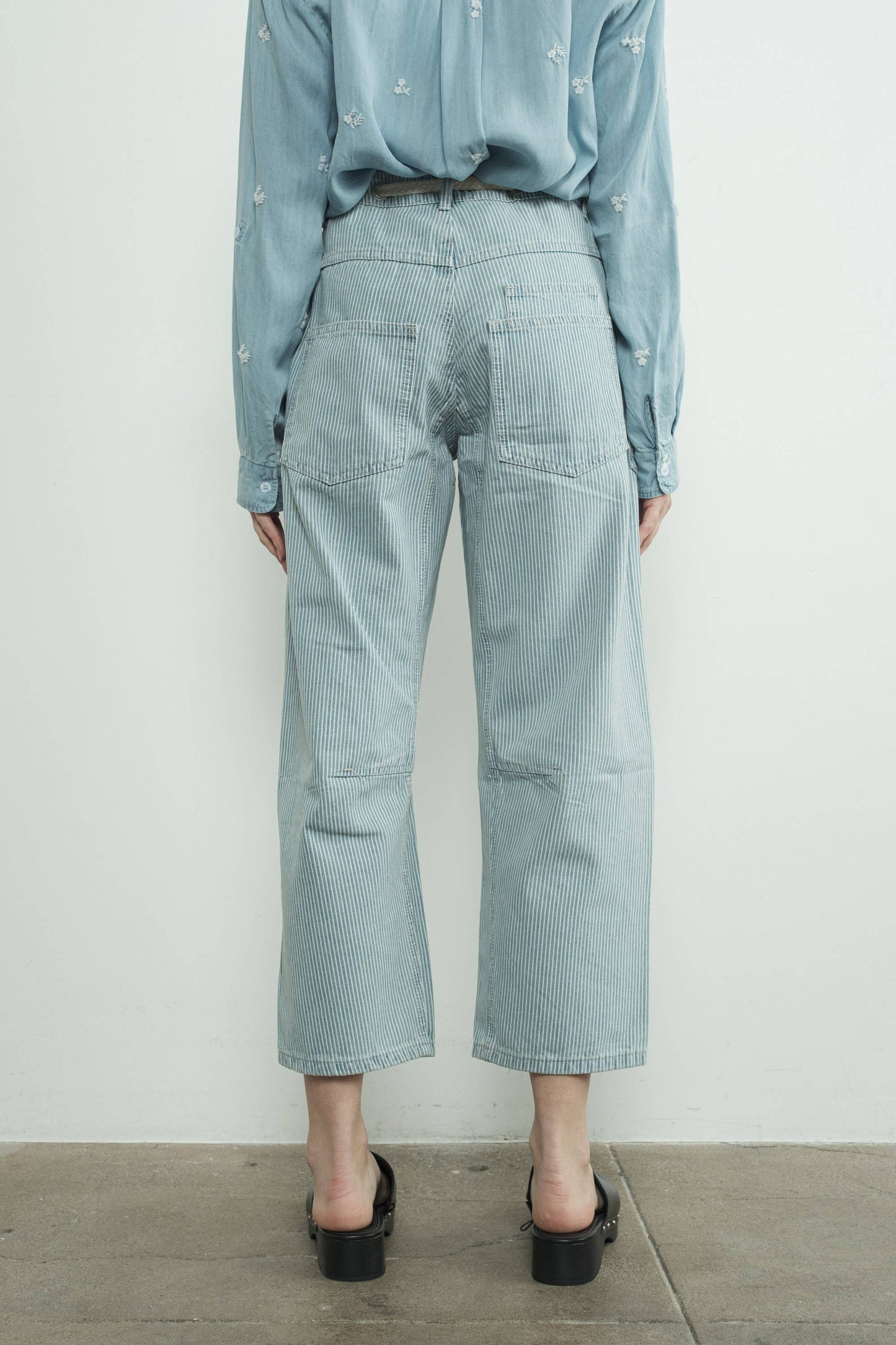 DENIM PANTS WITH EYELET WAIST