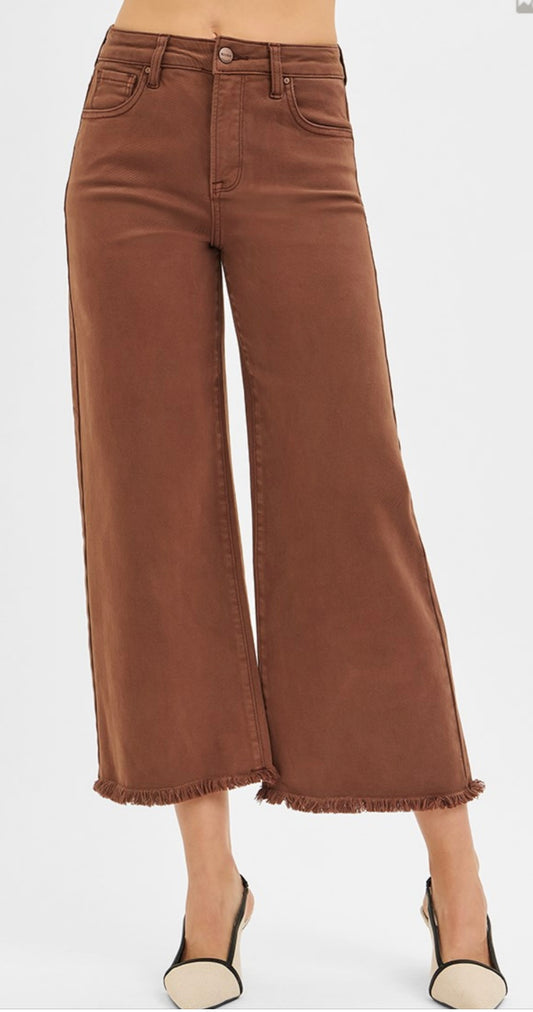 RISEN HIGH RISE-COCOA, CROP PANTS