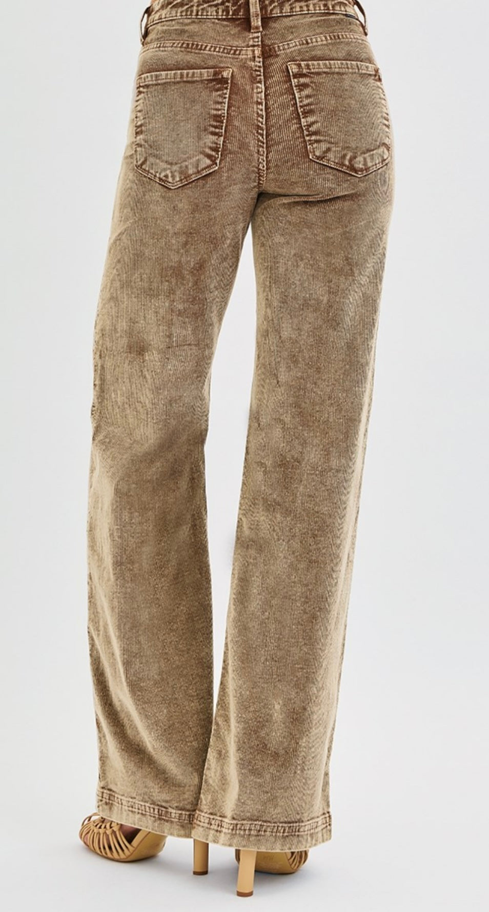RISEN HIGH RISE WIDE LEG COURDUROY PANTS