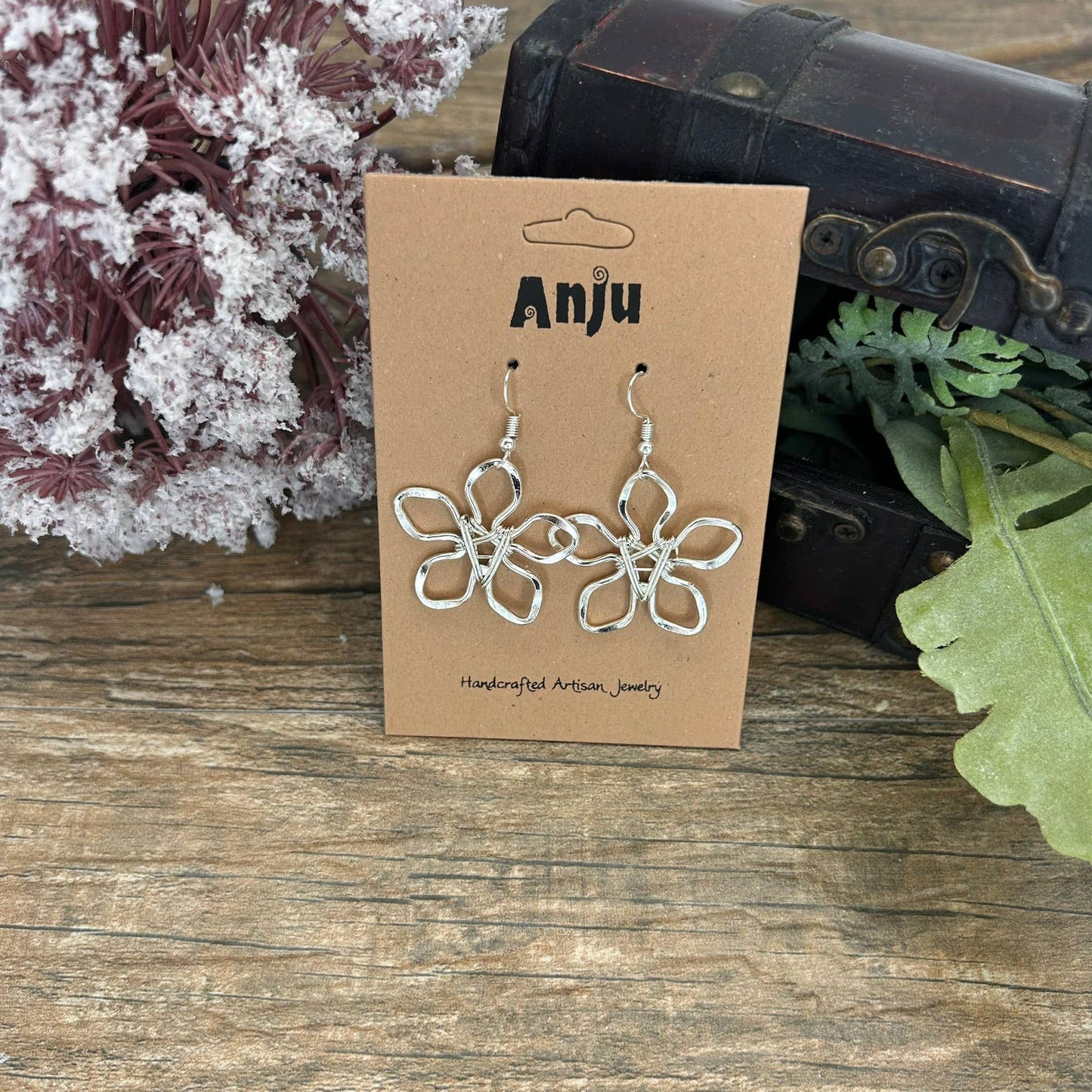 Silver Plated Earrings - Star Flower