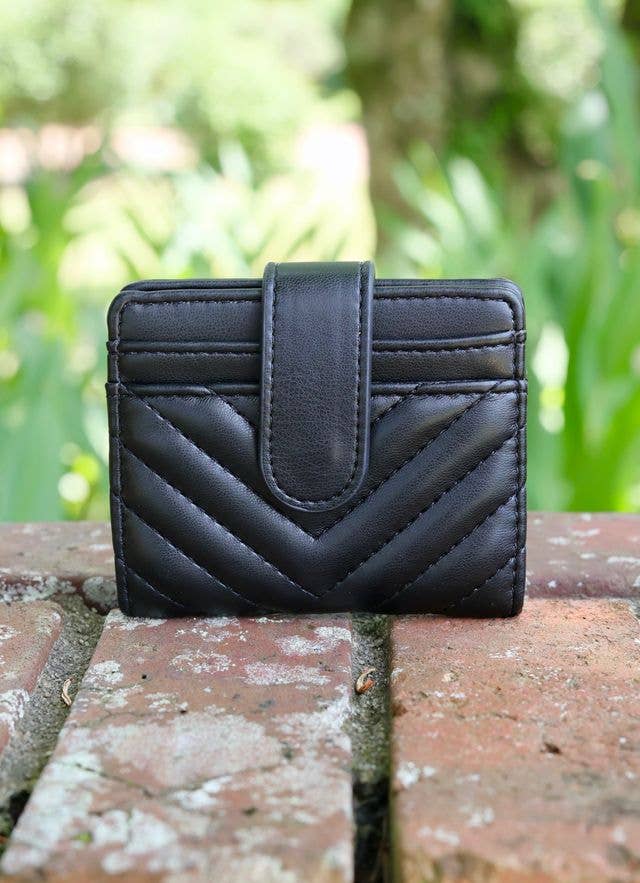 Tate Card Holder Wallet BLACK V QUILTED