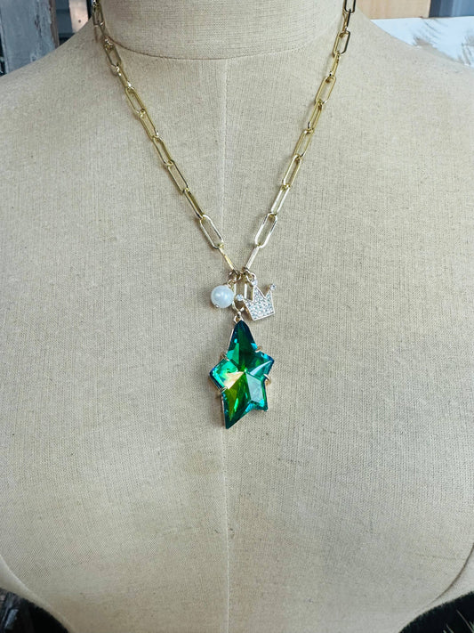 Emerald Star Necklace 