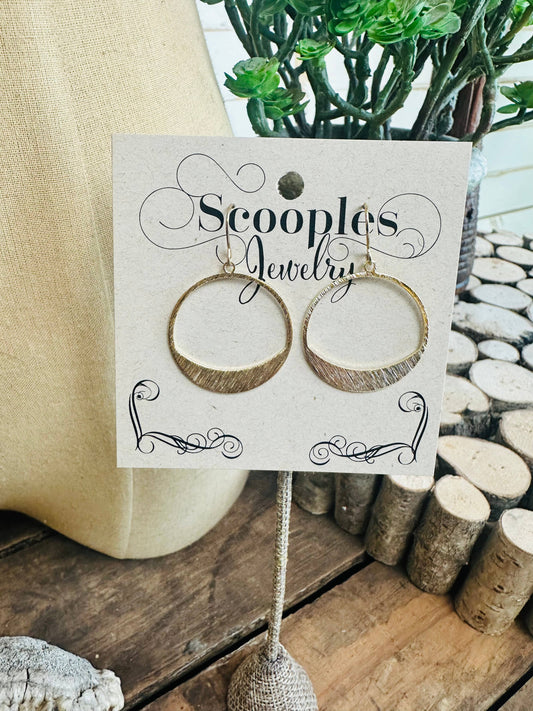 Brushed Gold Hoop -Ear