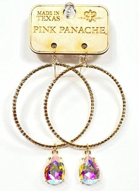 Rhinestone rimmed circle earring