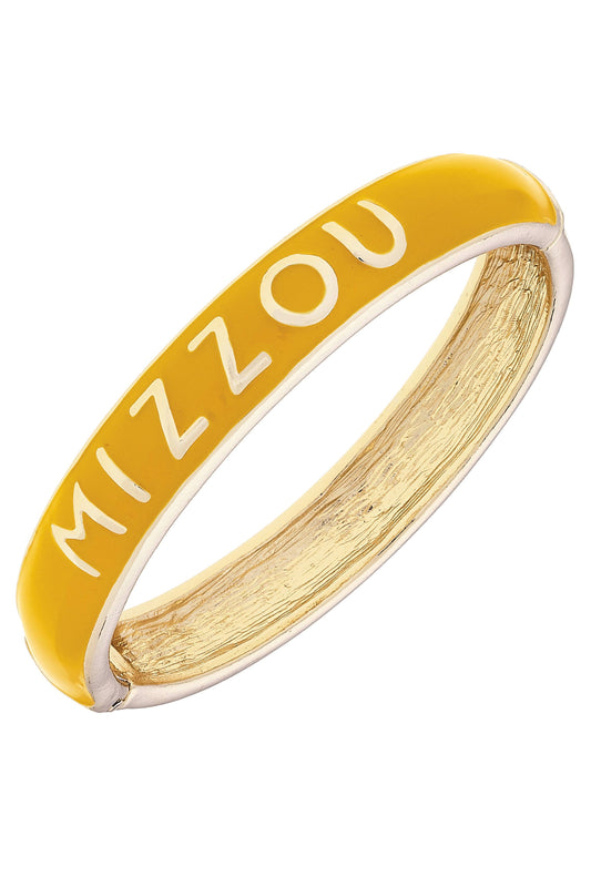 Missouri Tigers Sculpted Enamel Hinge Bangle in Yellow