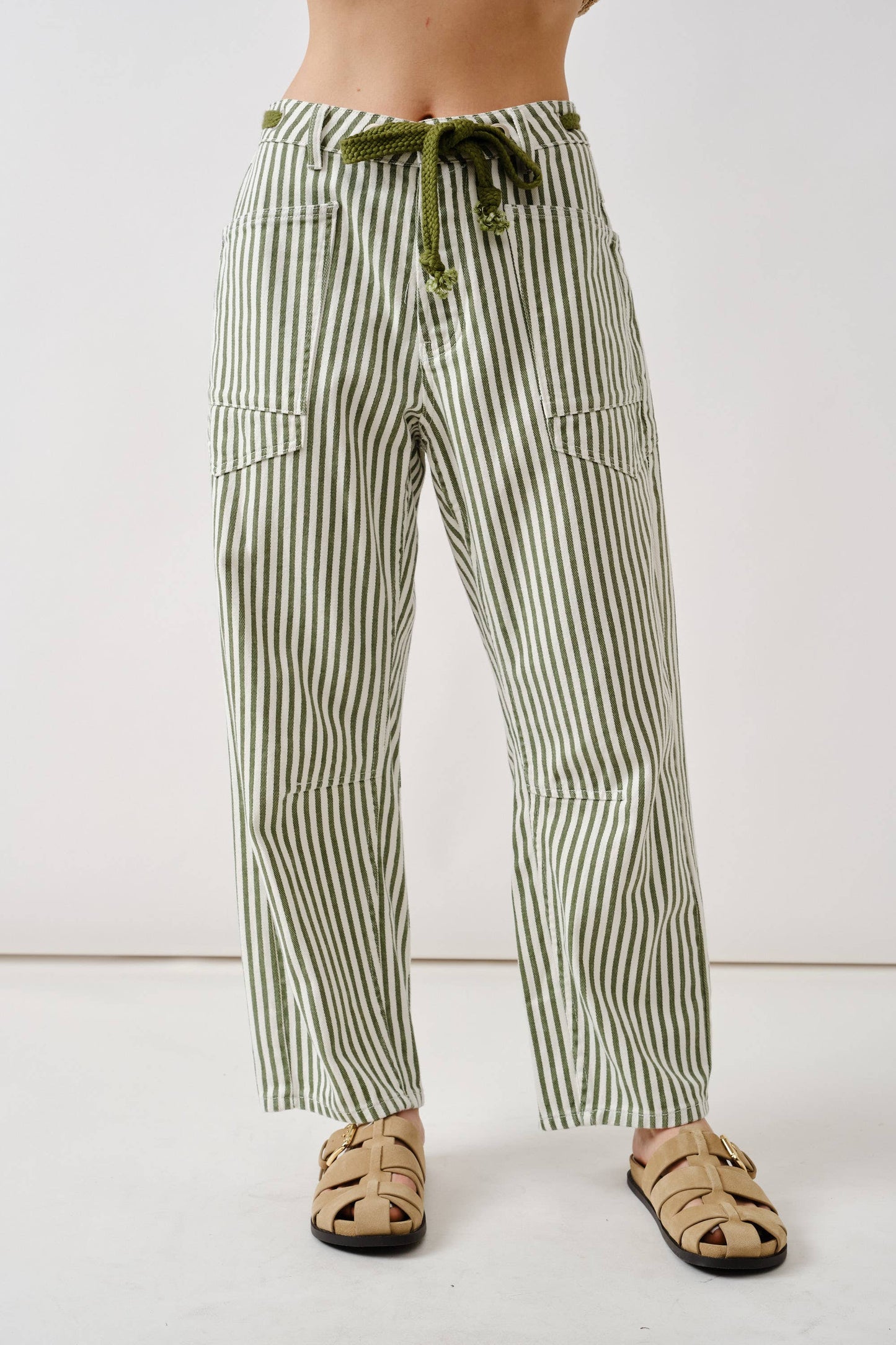 DENIM PANTS WITH EYELET WAIST