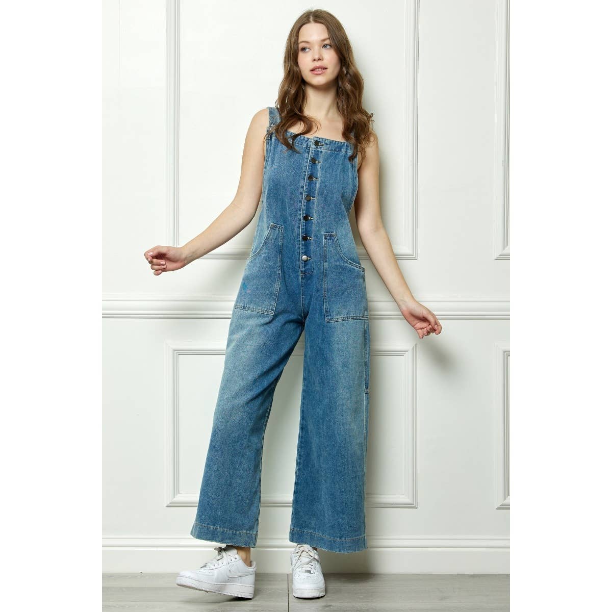Denim Multi Button Fatigue Overall
