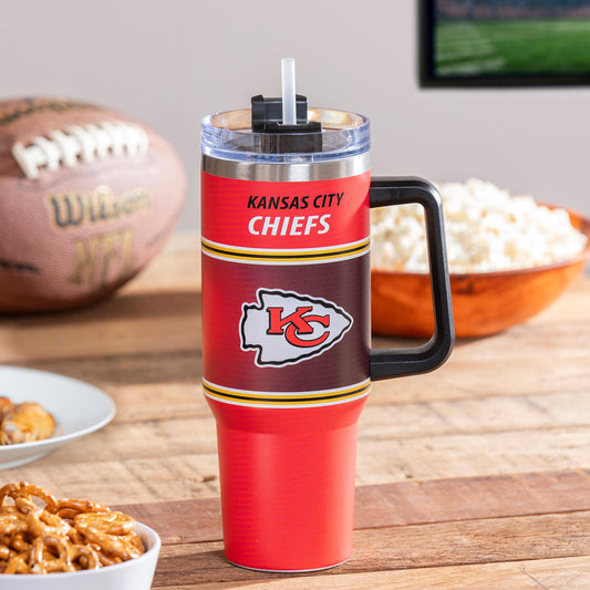 40oz Stainless Steel Canyon Cup w/ Straw, Kansas City Chiefs