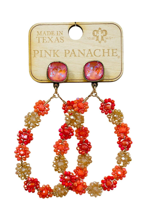 Orange teardrop earring